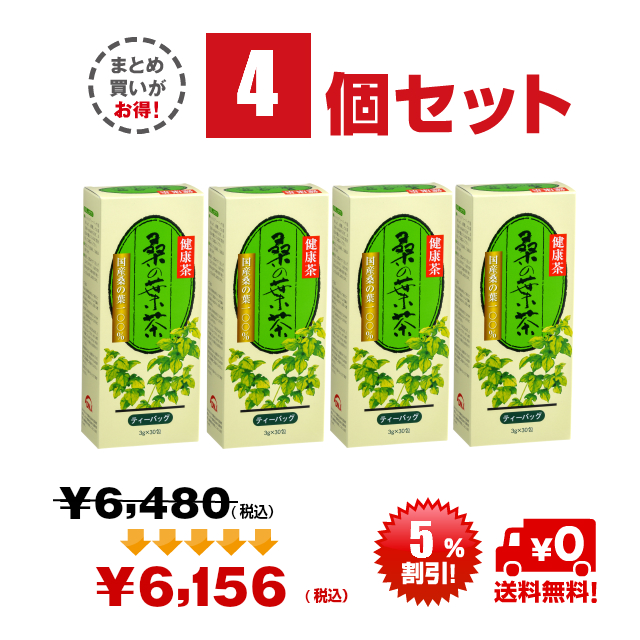 桑の葉茶ハードボックス4箱まとめ割りPR